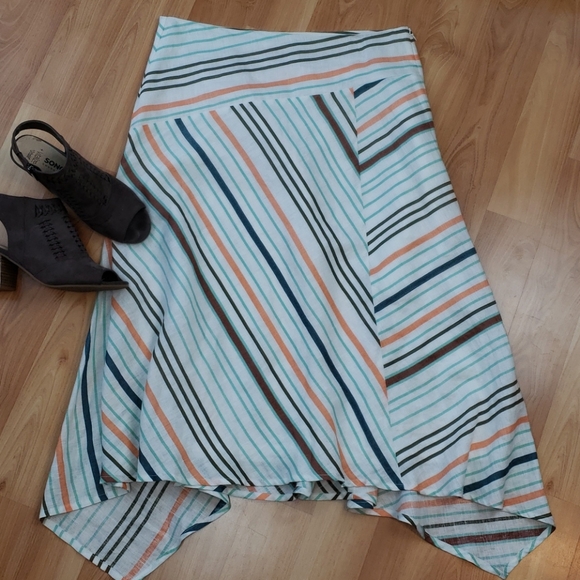 Ann Taylor Dresses & Skirts - Ann Taylor Linen Handkerchief Style Midi Skirt